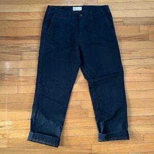 GAP Khakis Flannel Lined Chinos Navy Straight Leg Pants Warm Winter Comfort